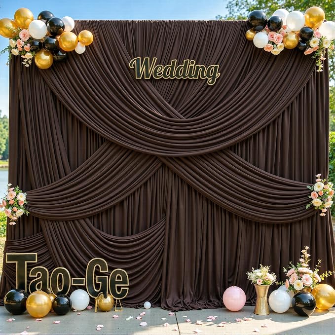 10 Panels Brown Backdrop Curtains - Image 9