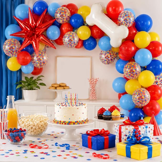 Carnival Balloons for Kids Party Decor | 12 Inch Red Yellow Blue Carnival - Image 8