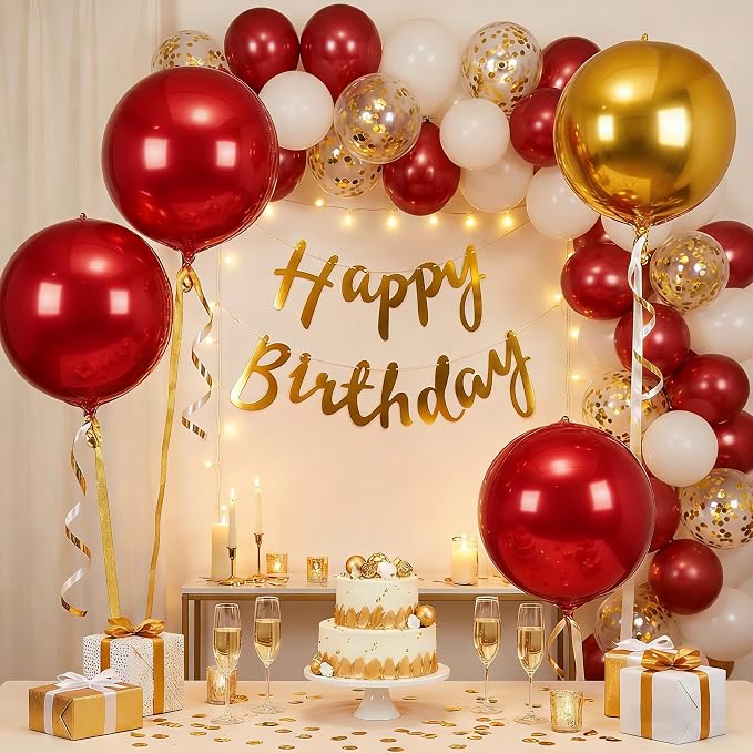 6pcs Red Foil Balloons 22inch Round Balloons - Image 5