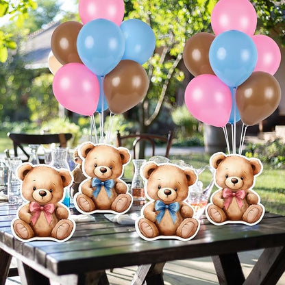 12 Sets Bear Balloon Stand Kit for Table Bear Baby Shower Centerpieces for - Image 2