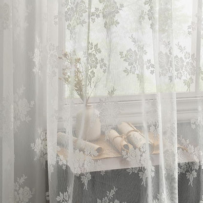 Kotile Ivory Sheer Lace Curtains - Image 4