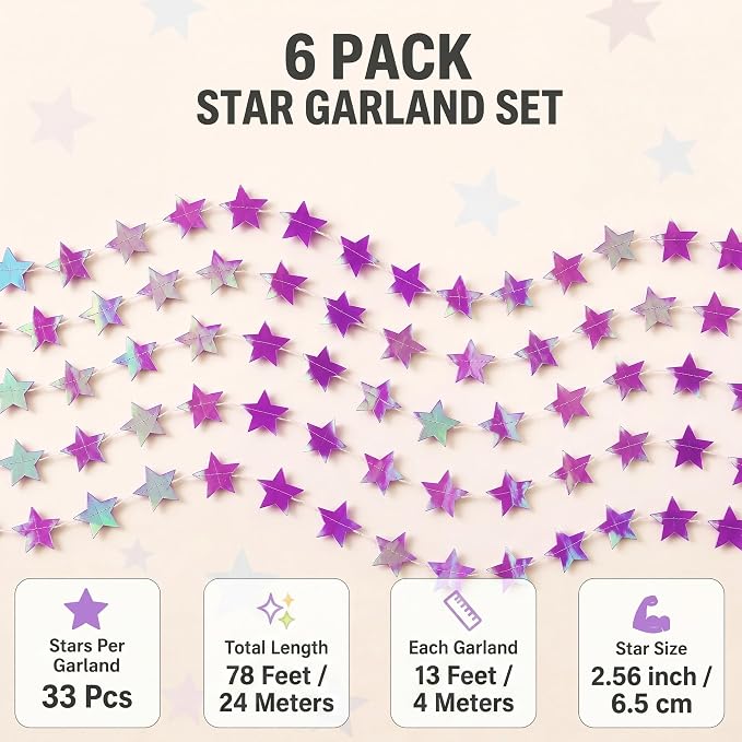 78 Feet Star Garland Decorations - Image 2