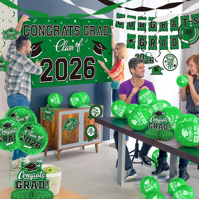 Green Themed 2026 Graduation Decorations Set - Image 4
