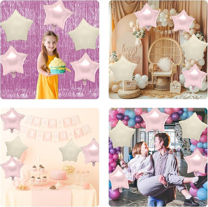 Biapian Baby Pink Star Foil Balloons, 18 Inch Stars Balloons - Image 8