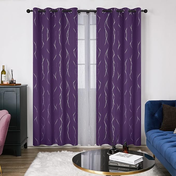 Deconovo Living Room Curtains 95 Inches Long, Thermal Insulated, Room Darkening - Image 2