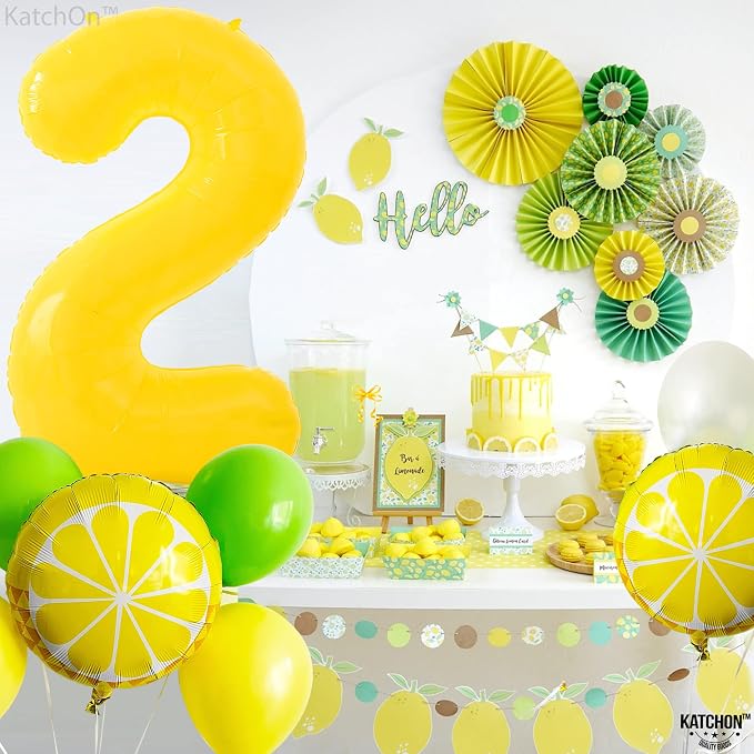 KatchOn Yellow Number 2 Balloon 40 Inch 2nd Birthday Decorations - Image 6