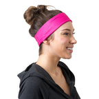 RiptGear Stretch Sport Headband for Women (Pink Solid and Striped) — Non-Slip Sweat Wicking Fabric Great for Yoga, Running or The Gym — Soft Headband That Fits Most Head Sizes — (2-Pack)