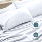 Bare Home Microfiber Bulk Pillow Cases - Standard/Queen Size Set of 4 - Cooling Pillowcases - Double Brushed - White Pillowcases 4 Pack - Easy Care (Standard - 4 Pack, White)
