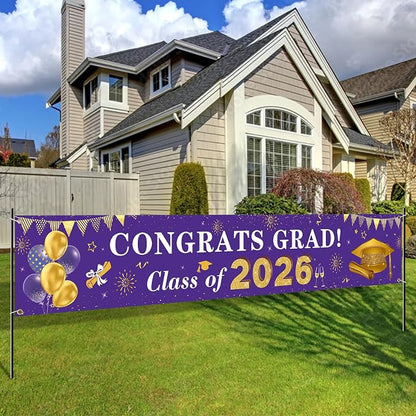 2026 Graduation Decorations Congrats Grad Class of 2026 Banner by Racenaf