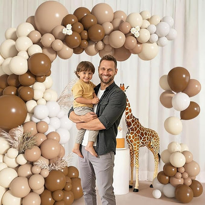 142Pcs Brown Balloons Garland Arch Kit Different Size | Nude Coffee Brown Boho - Image 6