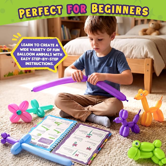 Balloon Twisting Kit with Pump for Beginners, 30 Balloon Animal Tutorials | 160 - Image 2