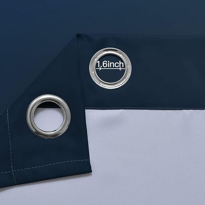 Yakamok Ombre Curtains Navy Blue and Greyish White - Image 5
