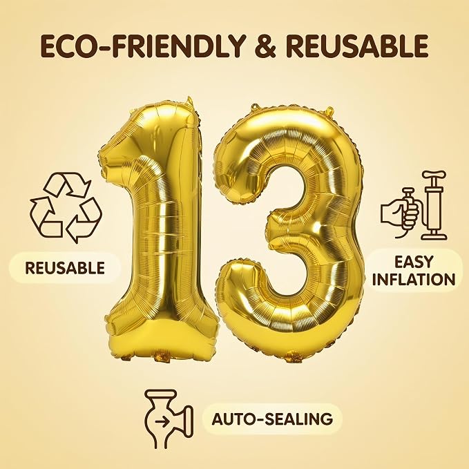 Number 13 Balloon Foil Mylar Balloons - Image 4