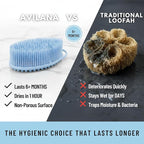 Silicone Body Scrubber for Shower - Gentle Exfoliating Back Scrubber with Soft Bristles - Avilana Premium Dual Sided Bath Brush Massage - Loofah Alternative for Sensitive Skin - Gift Women Men