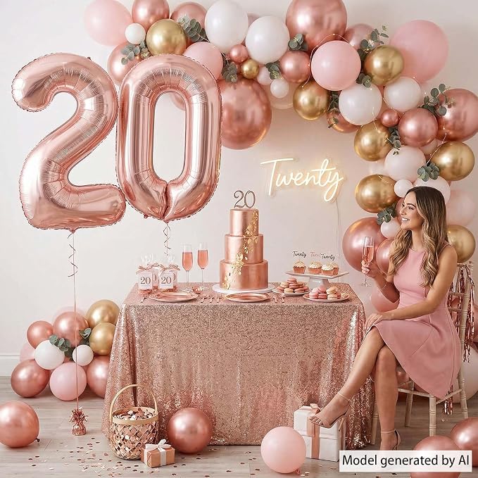 Rose Gold Number 0 Balloon 40 Inch, Glossy Foil - Image 2