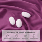 INFIIXSO Mulberry Silk Pillowcase for Hair and Skin, Silk Pillow Cases Queen Size Set of 2 with Hidden Zipper 20x30 Inches, Ultra Smooth and Soft Cooling Pillow Cases for Hot Sleepers(Purple, 2 Pack)