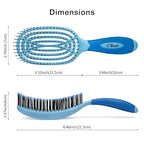 NuWay 4Hair C Brush - Professional Curved Hairbrush - Vented Design Delivers Smoothing And Volumizing Drying Experience - Heat Resistant Bristles For Drying Detangling and Styling - Sky Blue - 1 Pc