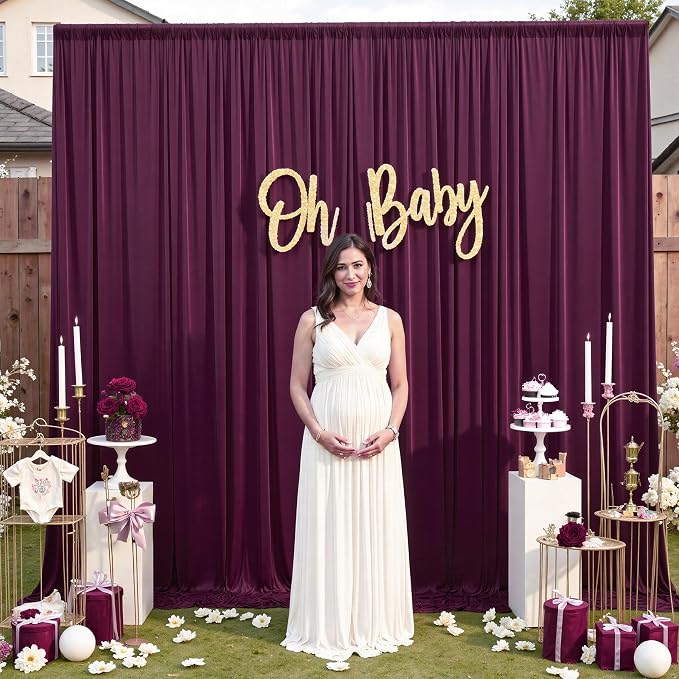 50ft×12ft Burgundy Backdrop Curtains - Image 7