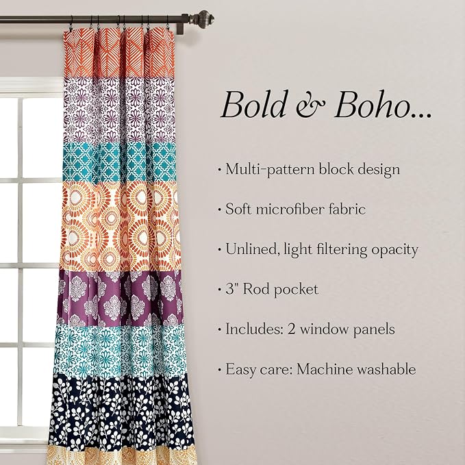 Lush Decor Bohemian Stripe Window Curtain Panels - Image 7