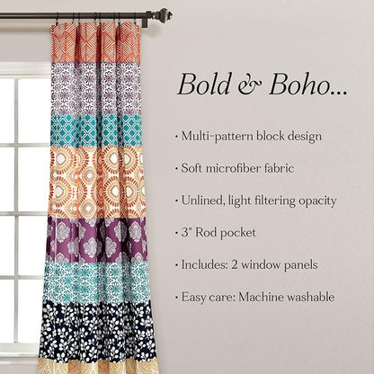 Lush Decor Bohemian Stripe Window Curtain Panels - Image 7