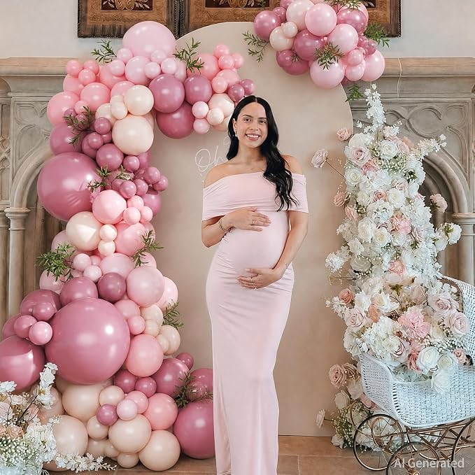 Mauve Pink Balloon Arch Kit, Mothers Day Party Decorations - Image 2