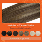 Full Shine Tape in Hair Extensions Human Hair 18Inch Medium Brown Fading to Brown Highlight 4/24/4 Invisible Tape in Hair Extensions 20Pcs Remy Straight Hair Extensions Tape in 50Grams