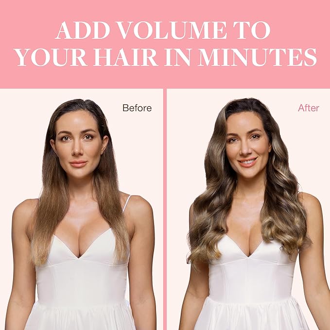 GOO GOO Clip in Hair Extensions Real Human Hair, Remy Human Hair Extensions Clip ins for Women, Natural Human Hair, 12inch 85g 7Pcs, 4/27/4 Balayage Chocolate Brown to Caramel Blonde