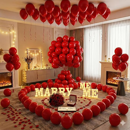 50pcs Red Balloons 12 Inch, Premium Vibrant Red Latex Balloons - Image 3