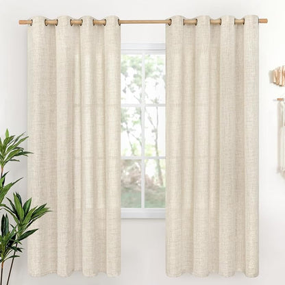 YoungsTex 78 Inch Length Linen Curtains Light Filtering by YoungsTex