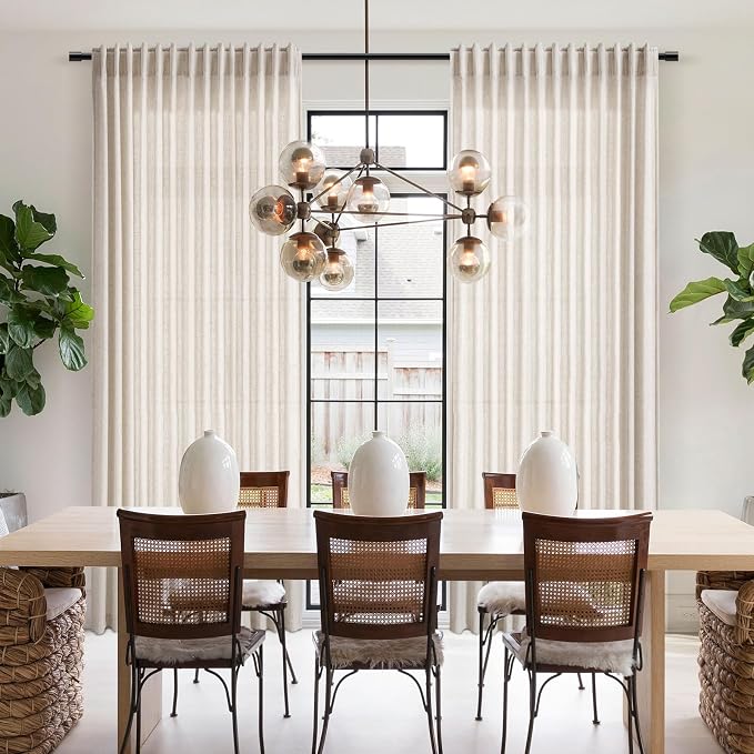 Beige Linen Back Tab Curtains 96 Inches Long - Image 7