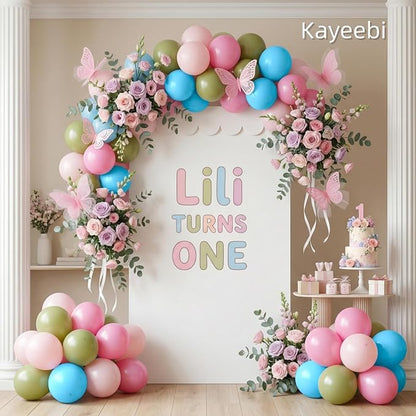 Blue Pink Green Balloons Dusty Green Blue Light Pink Latex Balloons 12inch Mist - Image 8