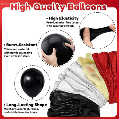 Black White Red Balloons, Baby Shower, Anniversary, Graduation, Wedding Party - Image 3