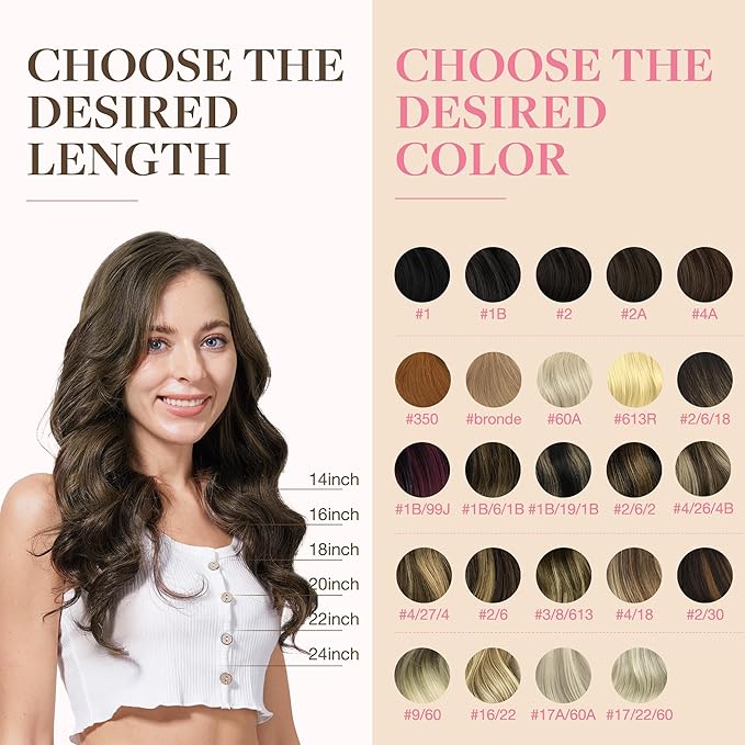 GOO GOO Tape in Hair Extensions Human Hair, 2/6 Dark Brown Highlighted Chestnut Brown, 20inch 50g 20pcs, Skin Weft Seamless Invisible, Silky Straight with Thick Ends, Remy Human Hair