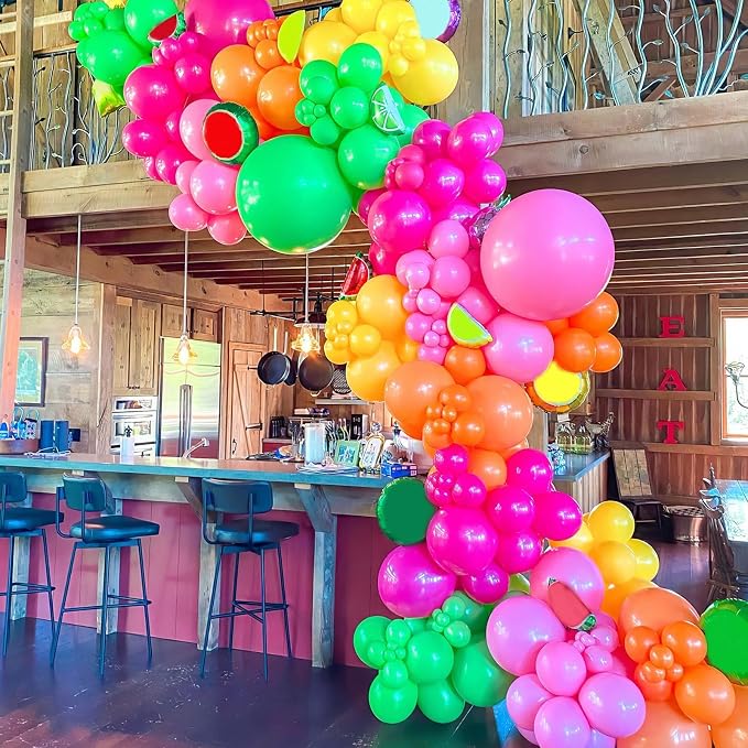 Rainbow Balloons, 12 Inch Multicolor Balloons in Fruit Green Slate Blue Matt - Image 5