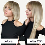Irresistible Me Real Human Hair Extensions Clip Ins – 100% Human Hair Clip In Extensions for Length & Volume – Invisible Extension – Heat Resistant & Dyeable – Rooted Blonde, 24 Inches