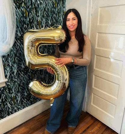 10 Balloon - Champagne Gold Birthday Number Balloons, 40 Inch Decorations | - Image 3