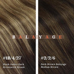 Ve Sunny Clip in Hair Extensions Black Ombre Hair Extensions Clip ins Black Balayage Brown with Caramel Blonde Human Hair Clip in Extensions for Women 14Inch 100g