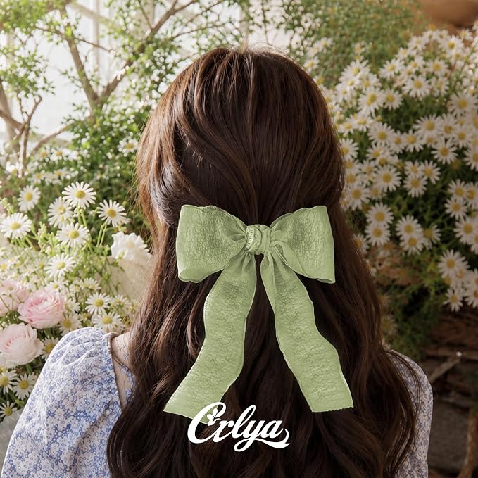 Green Ruffle Ribbon, 1-1/2 Inch x 10 Yards Chiffon Silk Ribbons | Crinkle ribbon - Image 5