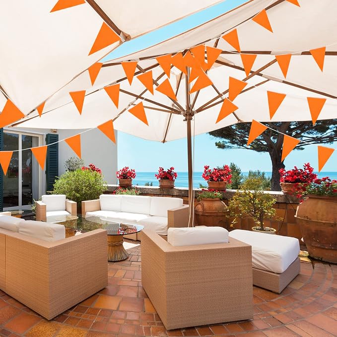 Tatuo 200 Feet Solid Pennant Banners Flags String Triangle Hanging DIY Bunting - Image 7