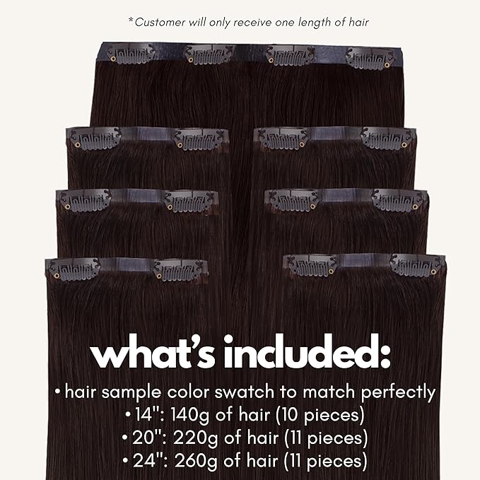 Irresistible Me Real Human Hair Extensions Clip Ins – 100% Human Hair Clip In Extensions for Length & Volume – Invisible Extension – Heat Resistant & Dyeable – Chocolate Brown, 20 Inches