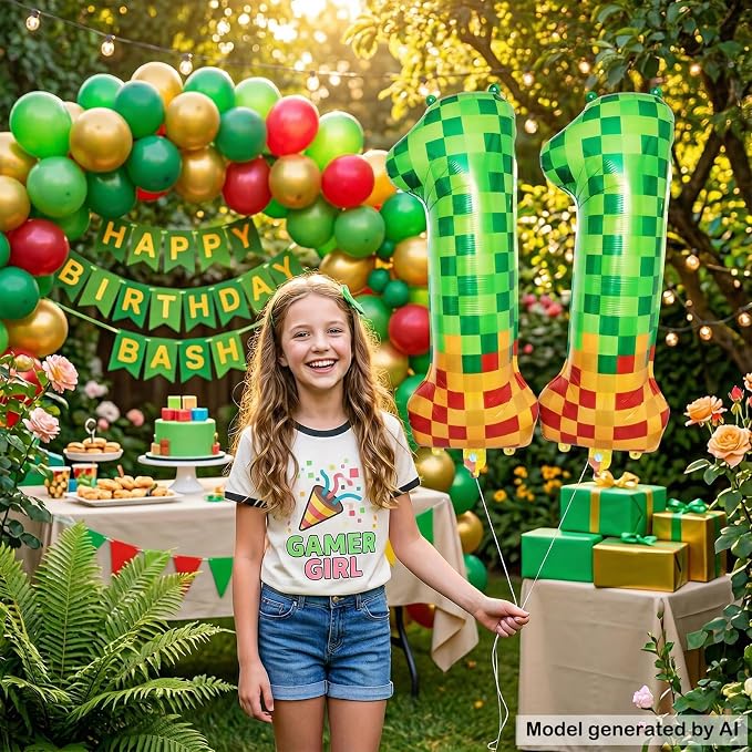 40 Inch Pixel Foil Number 11 Balloon - Image 4