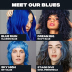Good Dye Young Semi-Permanent Hair Color, Vegan and Cruelty-Free Blue Hair Dye, Last up to 24 Washes, Non-Damaging Conditioning Hair Color (5FL OZ, Blue Ruin)