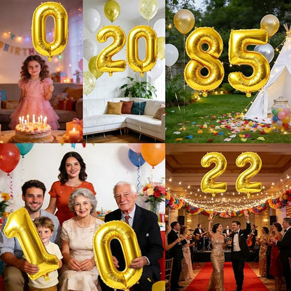 40 Inch Number 85 Balloons for 85th Birthday Party Decorations, 0-100 Gold - Image 7