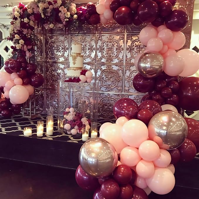 110pcs Dark Red Balloons 12 Inch Latex Balloon - Image 3