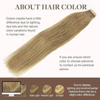 GOO GOO Tape in Hair Extensions Human Hair, 7 Bronde, 10inch 30g 20pcs, Skin Weft Seamless Invisible, Silky Straight with Thick Ends, Remy Human Hair