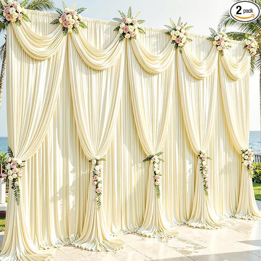 40x10ft Champagne Glitter Backdrop Curtain by Partisky