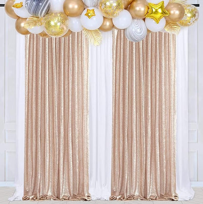 Poise3EHome Champagne Sequin Backdrop Curtains - Image 4