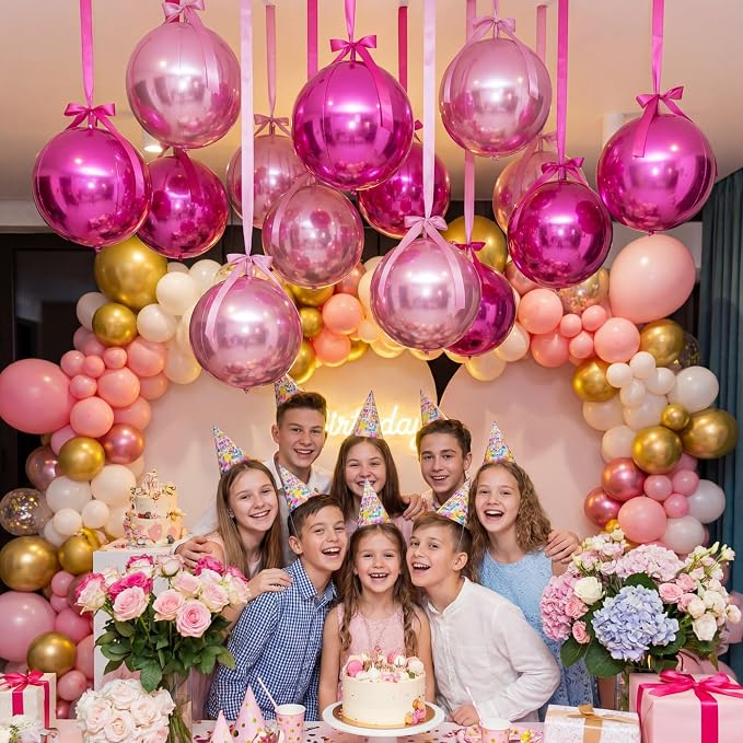 Jenaai 30 Set Round Foil Balloons Bulk 22 Inch 4d Metallic Giant Balloons Set - Image 7