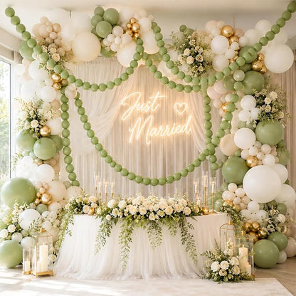 Sage Green Linking Balloons, Fall Thanksgiving Boho Birthday Bridal Baby Shower - Image 9