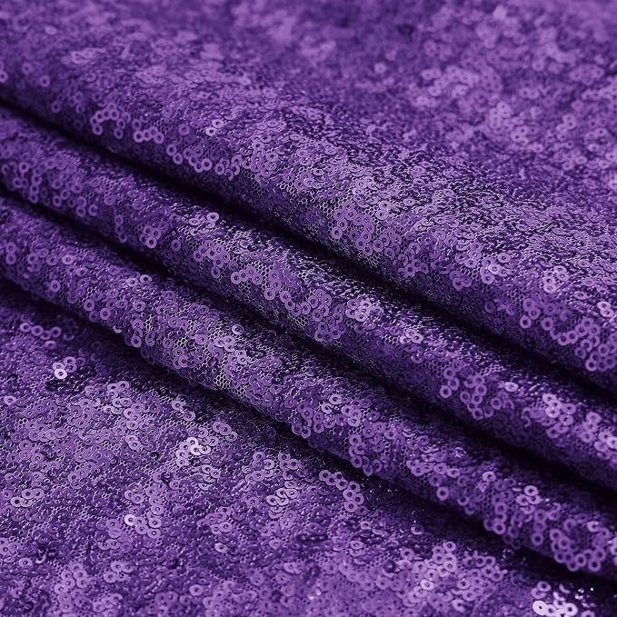 Sugargirl Purple Sequin Backdrop Curtain 4 Panels 2FTx8FT Glitter Purple - Image 8